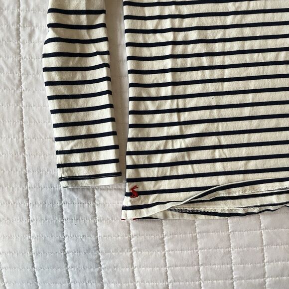 JOULES Harbour Notch Neck Blue & White Nautical Stripe Long Sleeve Top Size US 6 - Picture 4 of 9